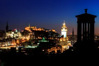 爱丁堡，英国，英国，欧洲，风景，夜晚，建筑，著名的地方