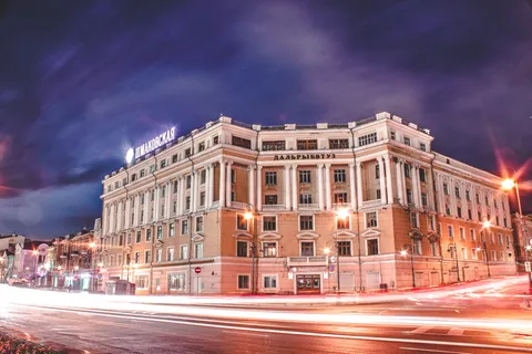 俄罗斯，海参崴，灯，光，云，夜，路，泽莱特