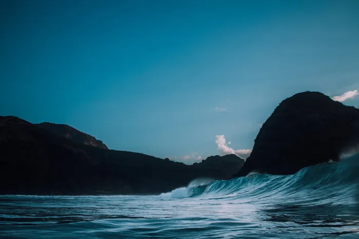 海浪，蓝色，天空，海洋，海洋，水，波浪，自然