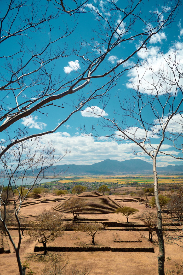 teuchitlán, guachimontones, 墨西哥, 天空, 云, 圆形, 圈子, 树