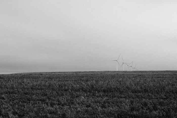 沙漠，风车，俄勒冈州，空旷，辽阔，黑白，带状，天空