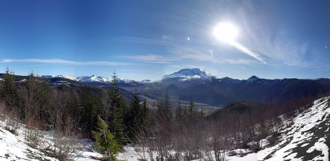华盛顿州，火山，五号臂，雪，低温，冬天，山脉，天空