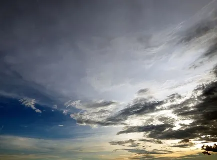 日落的天空,稀疏地散落着乌云 日落的天空,稀疏地散落着乌云