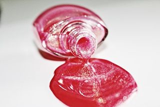 指甲油，指甲油，粉红，闪光，金光闪闪，美容，化妆品，化妆