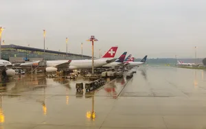 机场、飞机、苏黎世、瑞士、瑞士、航站楼、运输、旅行