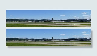 全景，机场，苏黎世，球，阳光，斜坡，塔，建筑起重机