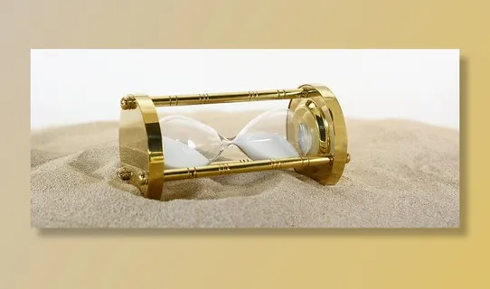 金色计时玻璃、米色、沙子、沙漏、时钟、时间、周期、小时