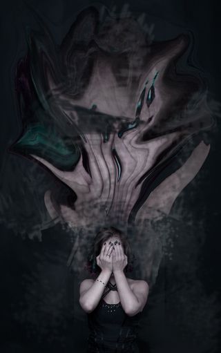 女士，穿着，黑色，无袖连衣裙照片，无袖，连衣裙，照片，女孩