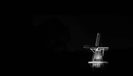 灰度摄影,风车,黑暗,夜晚,肯特,风车岛,黑白,夜间风车 灰度摄影,风车,黑暗,夜晚,肯特,风车岛,黑白,夜间风车