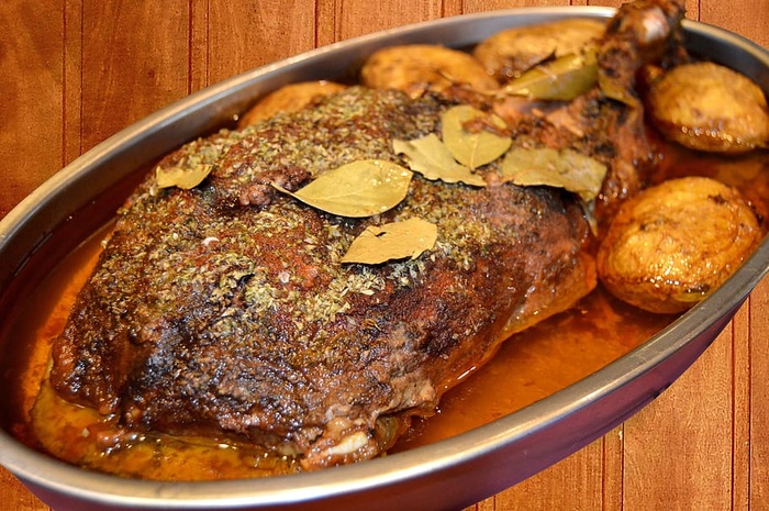 火腿、烤肉、土豆、食品、食品和饮料、肉、即食、特写