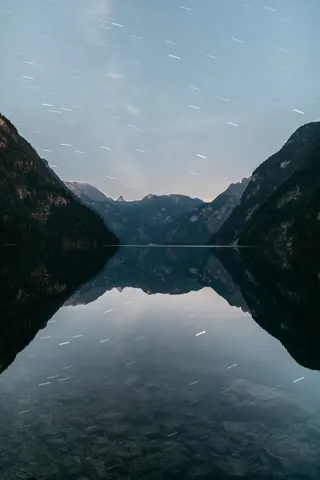 湖, 树, 树, 反射, 明星, 星星, astro, 天文摄影