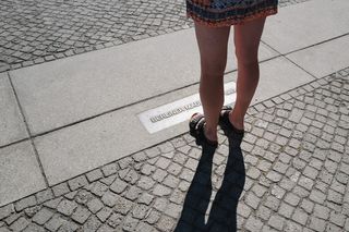 柏林，德国，国会大厦，脚，混凝土，凉鞋，柏林墙，分部