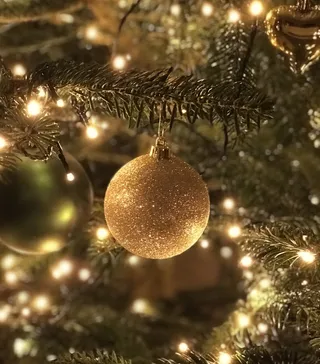 黄金, 闪闪发光, 摆设, 圣诞树, 圣诞节, 冬天, 球, 闪亮