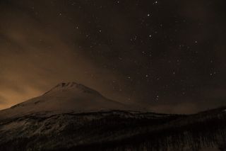黑色、棕色、风景、山脉、夜晚、星星、恒星-空间、山脉