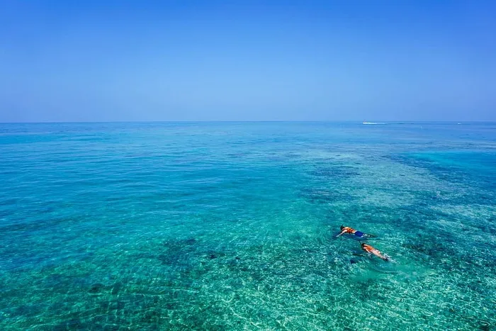冒险，晴朗，海洋，人，海，看，浮潜，浮潜者