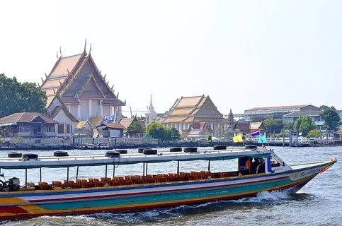 曼谷，泰国，船，河，城市，亚洲，背包，传统