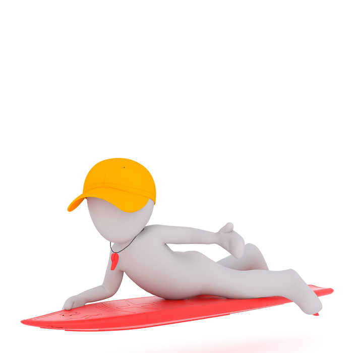 人物，红色，冲浪板插图，白色男性，3d模型，孤立，3d，模型