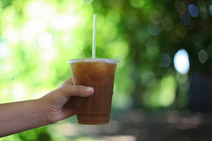 杯子、手、饮料、茶、模糊、特写、颜色、焦点