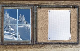 雪、有盖、树木、透明、玻璃窗、公告板、冬季运动、冬季森林