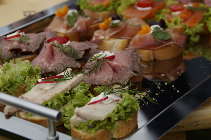 大块，三明治，吃，宴会，聚会，提供，食物，美味