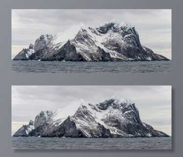 被水体包围的雪山