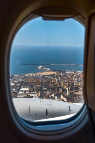 窗户，波尔图，葡萄牙，飞机，飞机，舷窗，飞行，镜子