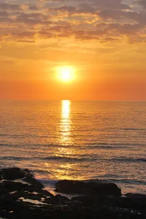 日落，康沃尔，海，天，水，风景-自然，自然之美，橙色