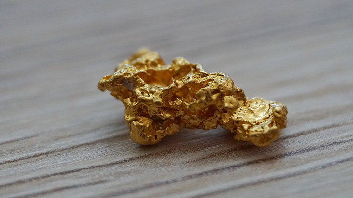选择性, 聚焦摄影, 金色石头, 金块, 黄金, 块, 天然金, 单个对象