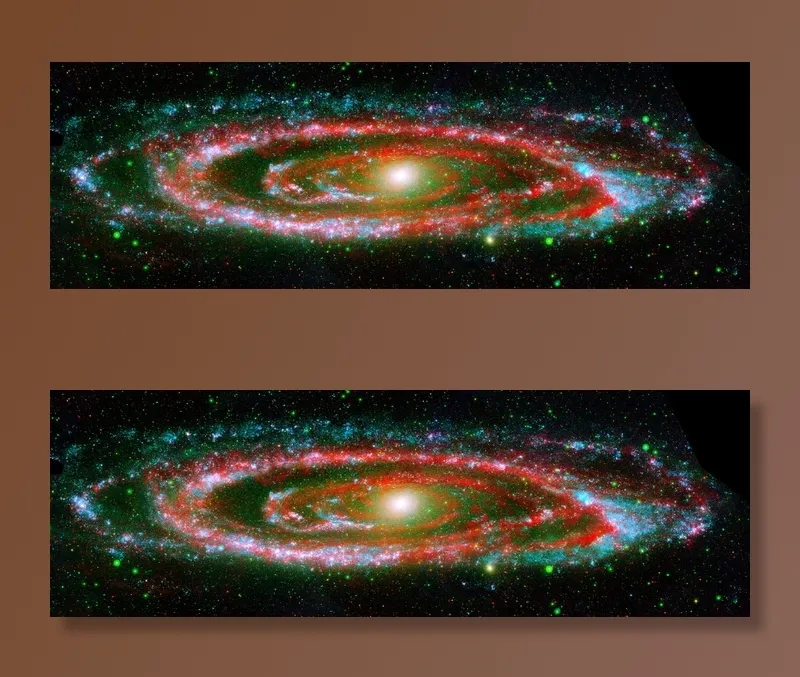 红色、绿色、星系插图、星系、仙女座、螺旋、宇宙、太空