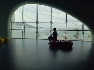 视觉，人物，画廊，窗户，建筑，现代，形状，艺术