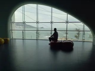 视觉，人物，画廊，窗户，建筑，现代，形状，艺术