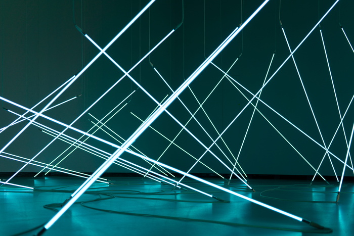 白杆插图、灯光、电缆、艺术、设计、安装、对称、室内设计