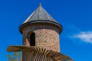 南非，suider paarl，fairview wine and cheese，天空，建筑，建筑结构，低角度视图，蓝色