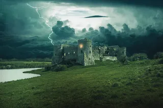 城堡，幻想，黑暗，中世纪，哥特式，设计，塔楼，建筑