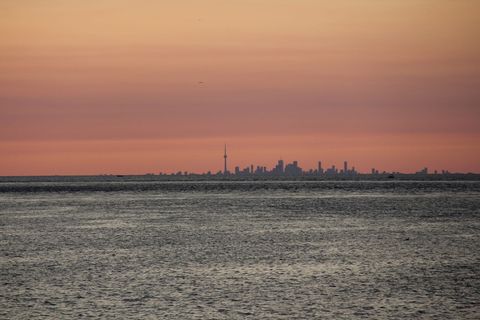 日落，水，海，黎明，傍晚，多伦多，尼亚加拉湖，湖面