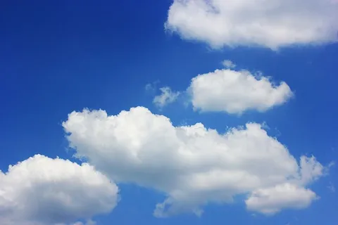 蓝天，天空，云，阳光，夏天，太阳能，首尔，蓝色