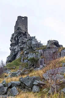 burgruine，中世纪，石头，旅行，天空，岩石，固体，岩石-物体