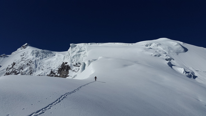 人、步行、雪、戴帽、山地、奥特勒、越野滑雪、高山