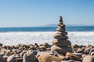 自然，海岸，海滩，海岸，水，岩石，石头，桩