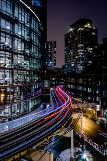 夜间城市景观的延时照片 夜间城市景观的延时照片