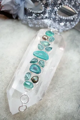 德鲁西，德鲁西，太阳能石英，石英，手镯，石头，宝石，宝石