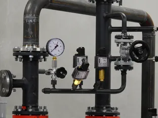 黑色、金属管、仪表、技术、供暖、管道、工业、锅炉房