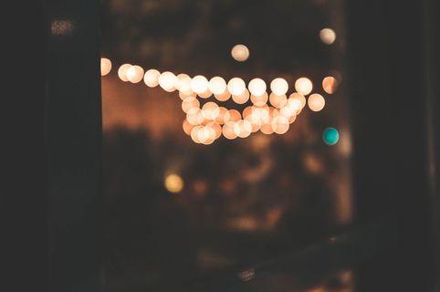 夜, 散景, 模糊, 光, 灯, 照亮, 圆