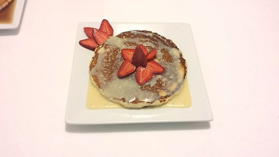 煎饼，早餐，食物，餐，甜食，盘子，甜点，早晨