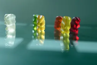 熊，五颜六色，吃，东西，颜色，果冻，黄色，绿色