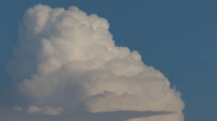 云，积云，积云，雷雨，天空，蓝色，雨，天气