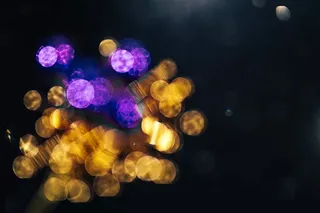 金色和蓝色的圣诞装饰品