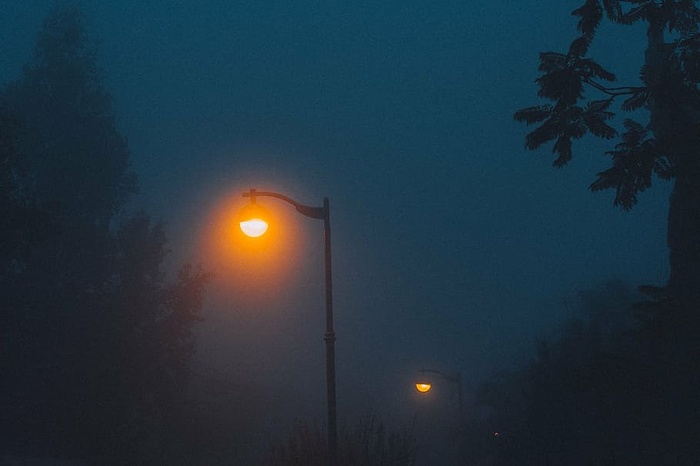 路灯，转向灯，灯柱，灯，夜晚，黑暗，灯柱