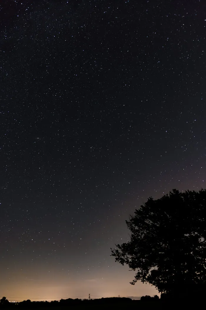 天空，背光，污染光，星星，银河，阴影，夜晚，空间