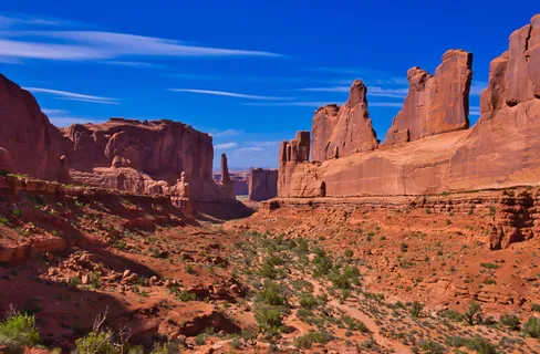 西部，美国，拱门，公园，沙漠，地质，生动，岩层